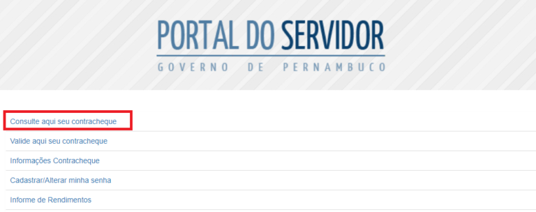Portal Do Servidor Pe Contracheque Recadastramento